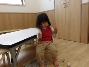 つき組(１歳児)の様子