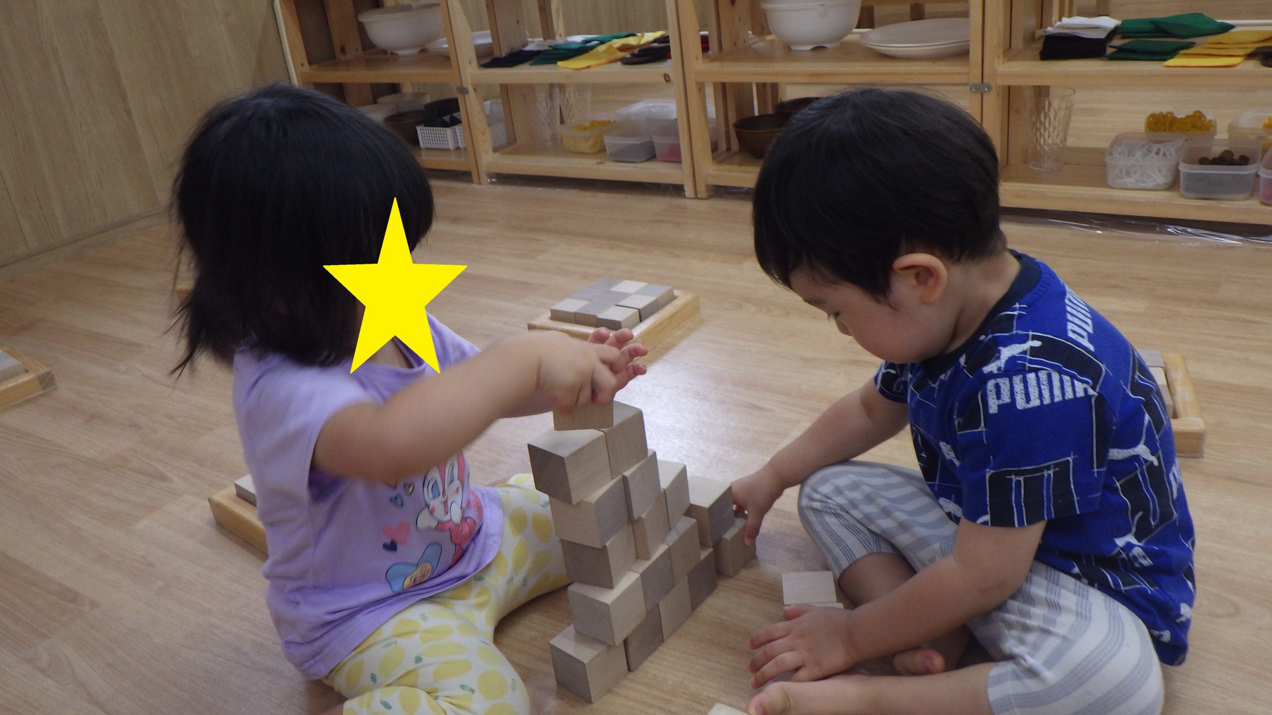 【つき組】積み木遊び・10月室内装飾<お月見>